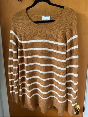 Beige White Striped Sweater from Old Navy NWOT